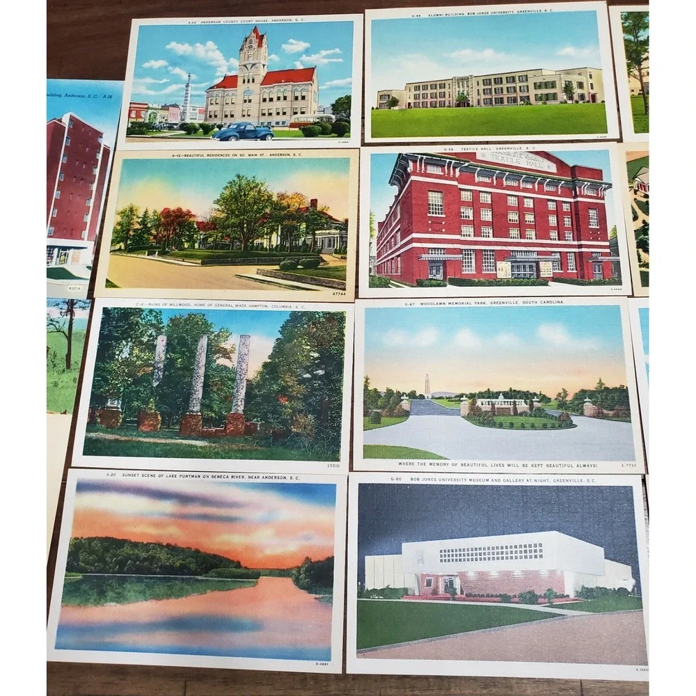 LOT 20 Vintage Linen Postcards - South Carolina‎ - Unused Unposted
